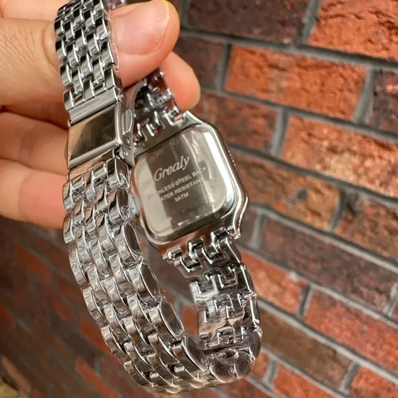 Panthere Classic Rectangle Stainless Steel Silver Watch - Picture 8 of 15